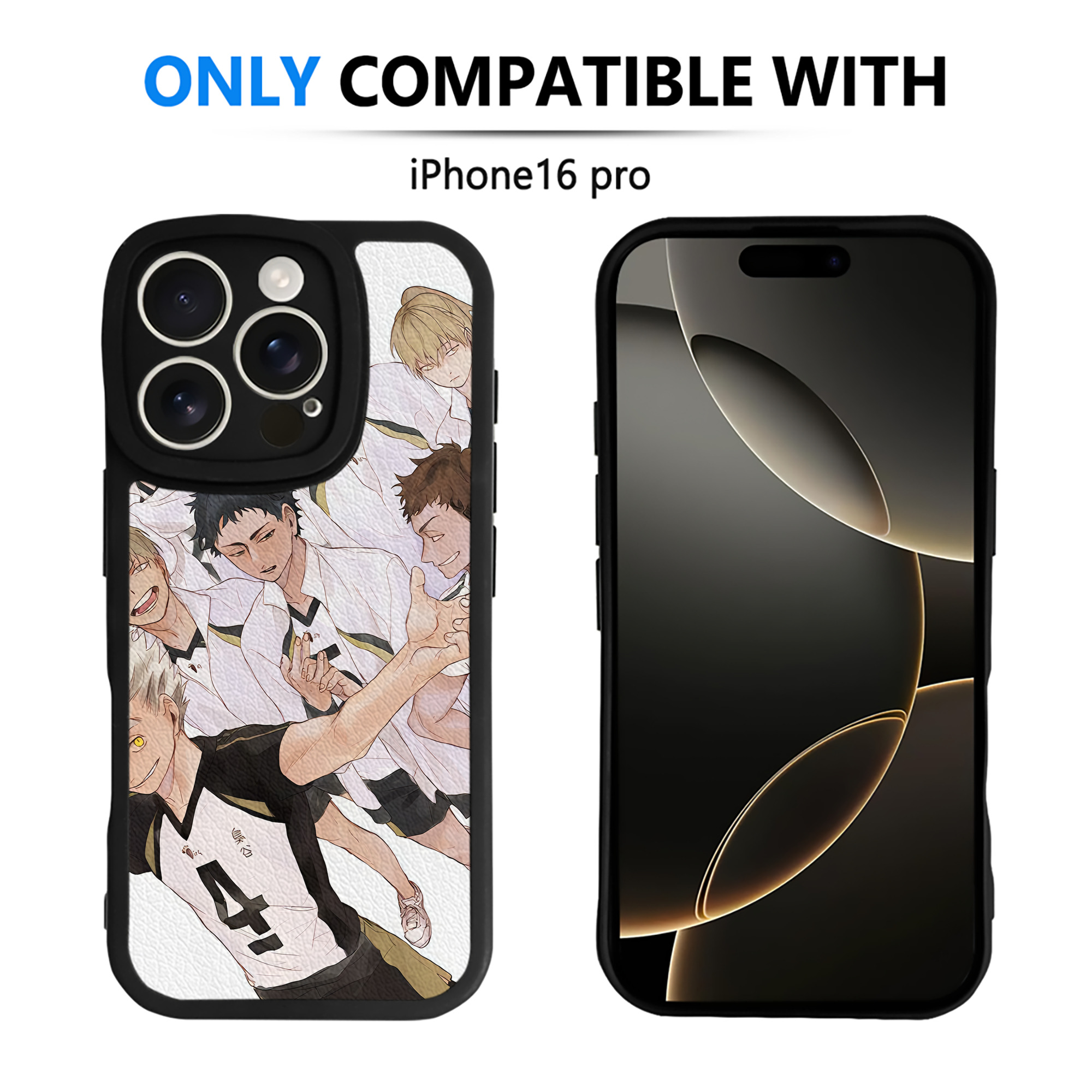 （画像用） ハイキュー!! Haikyu!! 【iPhone 16シリーズ対応】シリコンスマホケース（レザー調） 材質：シリコン